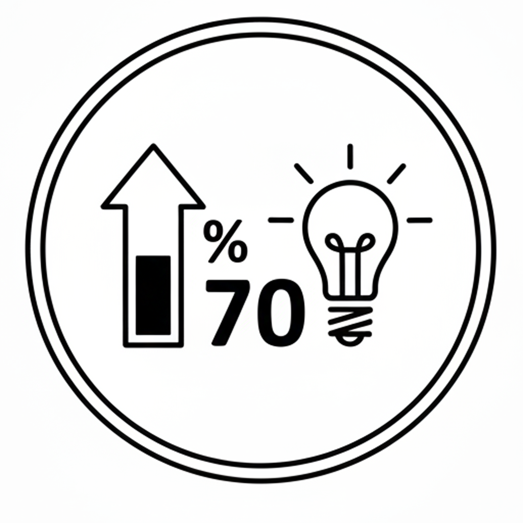 Fondo blanco con figuras en color negro que representa el ahorro energético comparado con sistemas tradicionales.