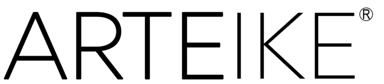 Fondo blanco con letras en color negro que forman la palabra ARTEIKE que es una empresa que trabaja en luminaria.
