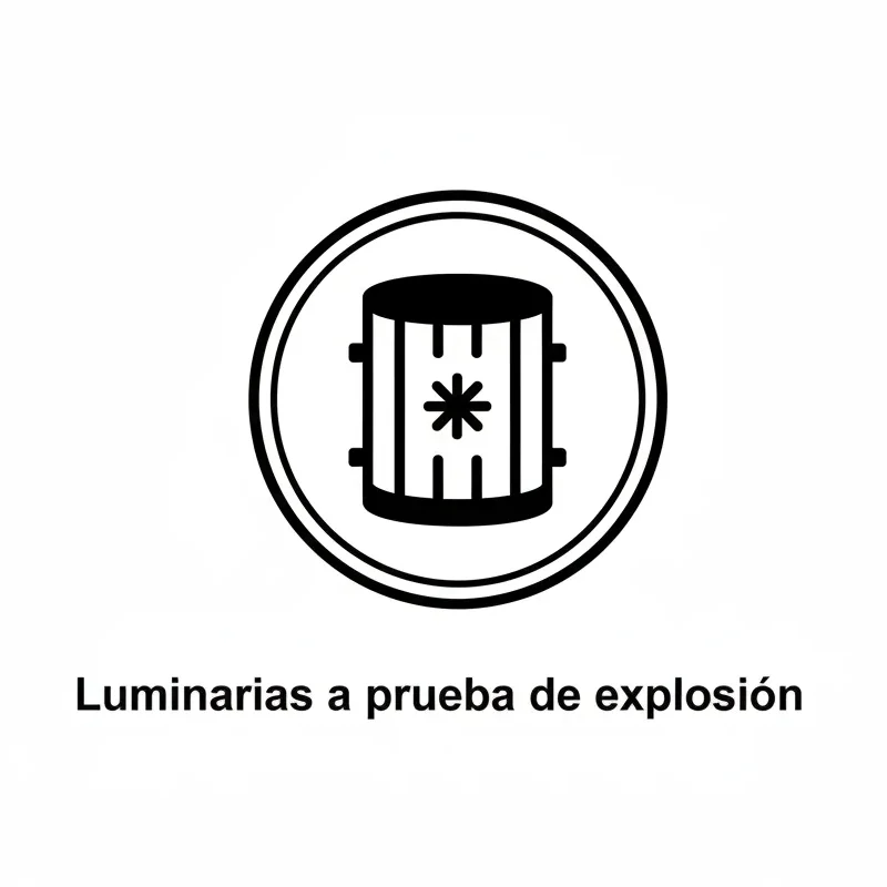 Ícono de las luminarias a prueba de explosión parte de las soluciones de iluminación industrial que ofrece Lux & Volt.